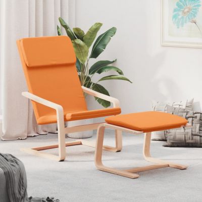 Gossi scaun de relaxare cu taburet, galben inchis, material textil