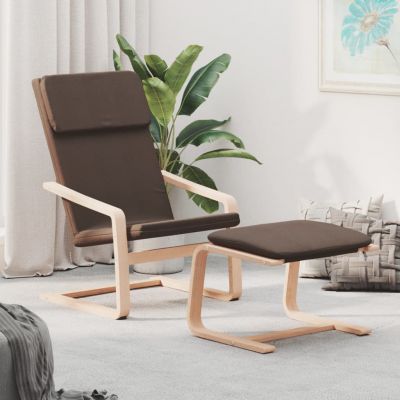 Gossi scaun de relaxare cu taburet, maro inchis, material textil