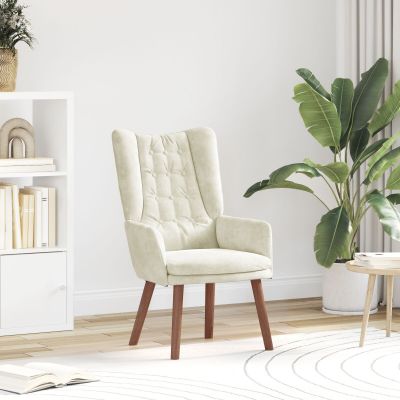 Gossi scaun de relaxare din catifea crem