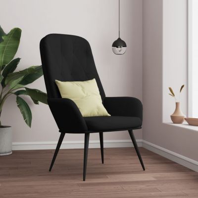 Gossi scaun de relaxare, negru, catifea