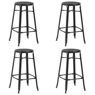 Gossi scaune de bar, 4 buc., negru, plastic