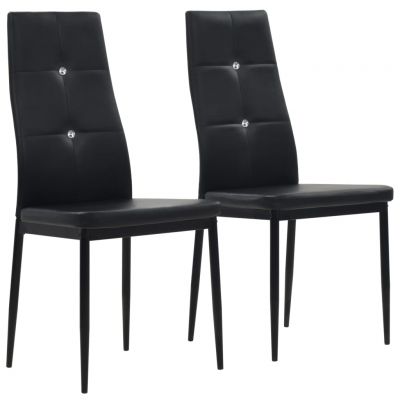 Gossi scaune de bucatarie, 2 buc., negru, piele ecologica