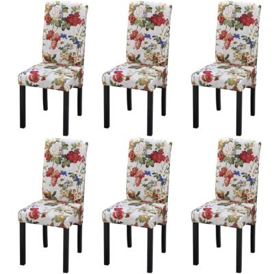 Gossi scaune de bucatarie, 6 buc., multicolor, material textil