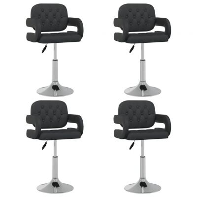 Gossi scaune de bucatarie pivotante, 4 buc., negru, piele ecologica