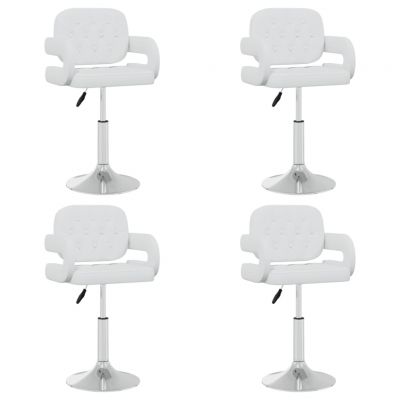 Gossi scaune de masa pivotante, 4 buc., alb, piele ecologica