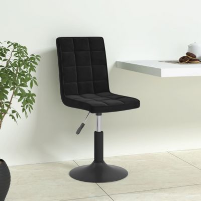 Gossi scaune de masa pivotante, 4 buc., negru, catifea