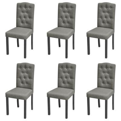 Gossi scaune de sufragerie, 6 buc., gri inchis, material textil