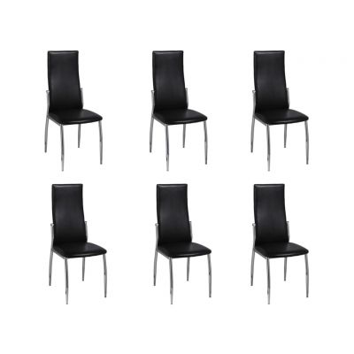 Gossi scaune de sufragerie, 6 buc., negru, piele ecologica
