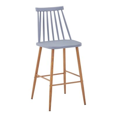 Scaun de bar Aurora I, Pako World, PP, Gri--Natural, 42x47x99 cm
