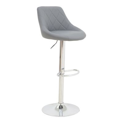 Scaun de bar Boronez reglabil pe inaltime baza Gri pu-crom, 47x49x112 cm