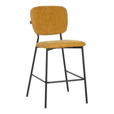 Scaun de bar Cathair, Pako World, Mustar, 48x54x100 cm