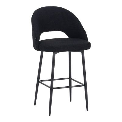 Scaun de bar Masebo, Pako World, Negru, 48x52x97 cm
