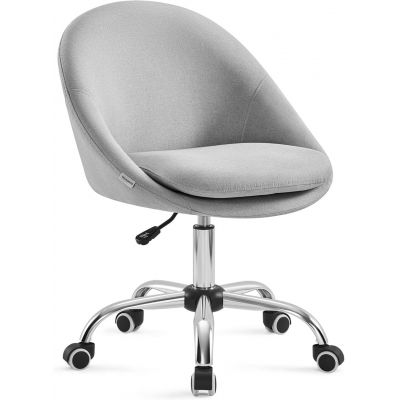 Scaun de birou, Homeoffice, Songmics, 60x60x90 cm, max 110 kg, otel/bumbac/in, gri
