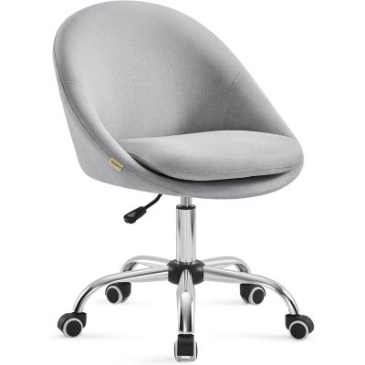 Scaun de birou, Homeoffice, Songmics, 60x60x90 cm, max 110 kg, otel/bumbac/in, gri