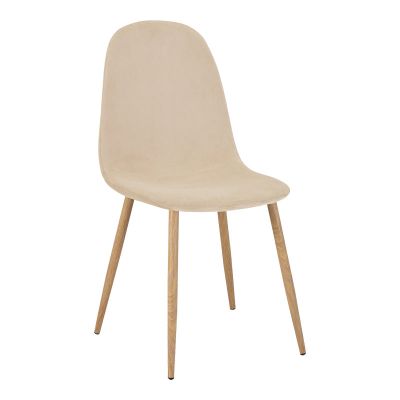 Scaun de dining Bella din catifea Natural metal, Natural, 43x52x89 cm