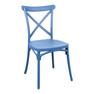 Scaun de gradina Crossie plastic PP albastru 38x46.5x82 cm
