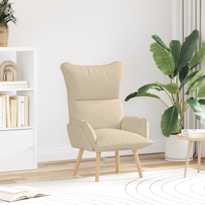 Scaun de relaxare Gossi din tesatura crem