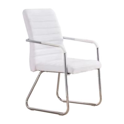 Scaun empilabil pentru oaspeti Sefine alb cu picior din crom 53x45x97cm 45x53