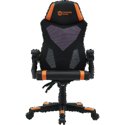 Scaun gaming CANYON Flow MCH01 Mesh, reglabil, Negru/Portocaliu