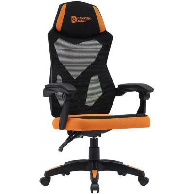 Scaun gaming CANYON Wave MCH02 Mesh, reglabil, Negru/Portocaliu