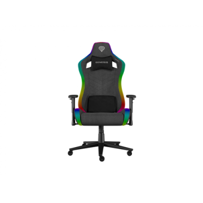 Scaun gaming Genesis TRIT 660, iluminare RGB, reglabil, Manere 2D, Negru/Gri