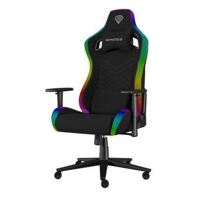 Scaun gaming Genesis TRIT 660, iluminare RGB, reglabil, Manere 2D, Negru