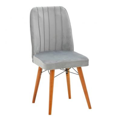 Scaun Model Vespera, Gri/Nuc, 45x52x95 cm
