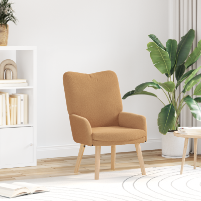 Scaun relaxant Gossi bej din fabrica cu aspect de lana curling