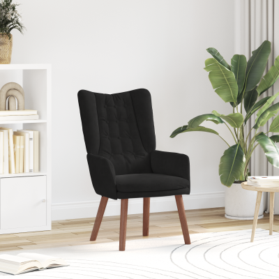 Scaun relaxant Gossi catifea neagra ieftin