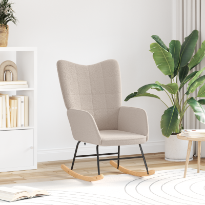 Scaun relaxant Gossi gri deschis din tesatura curly similara lanii