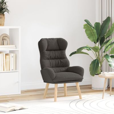 Scaun relaxant Gossi gri inchis din material asemanator lanos