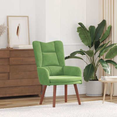 Scaun relaxant Gossi verde deschis din catifea