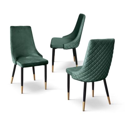 PAZZO DESIGN Set de 4 scaune Cinzia verzi | Aosom Romania