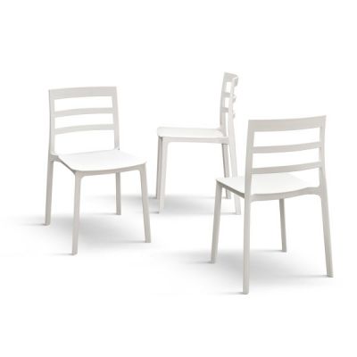 PAZZO DESIGN Set de 4 scaune Luca alb din polipropilenă | Aosom Romania