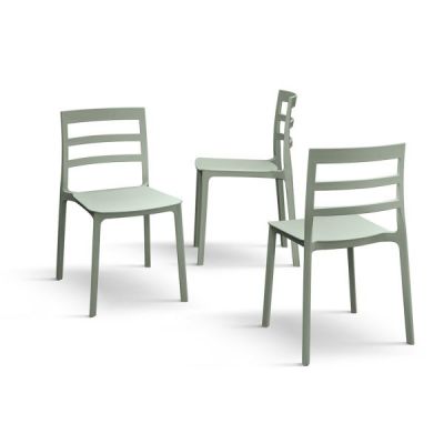 PAZZO DESIGN Set de 4 scaune Luca, verde, din polipropilenă | Aosom Romania
