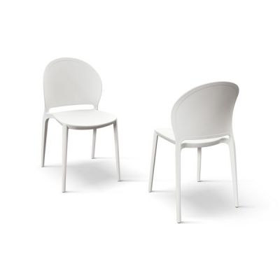 PAZZO DESIGN Set de 4 scaune Stefania alb din polipropilenă | Aosom Romania