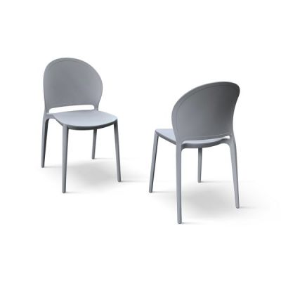 PAZZO DESIGN Set de 4 scaune Stefania gri din polipropilenă | Aosom Romania