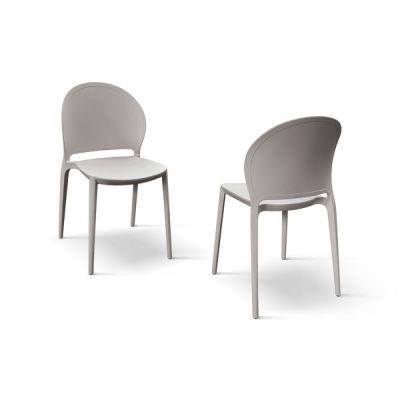 PAZZO DESIGN Set de 4 scaune Stefania gri porumbel din polipropilenă | Aosom Romania