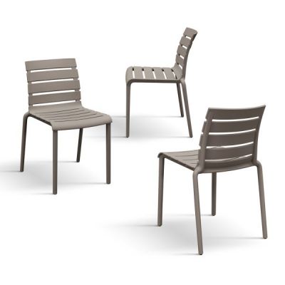 PAZZO DESIGN Set de 6 scaune Brad, culoare gri porumbel,  din polipropilenă | Aosom Romania