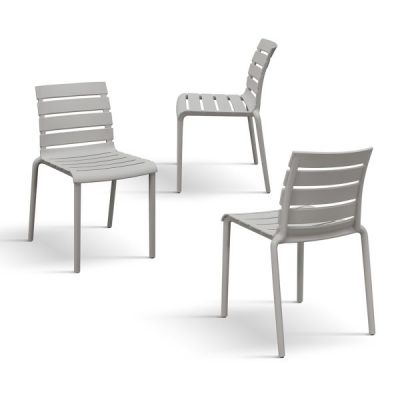 PAZZO DESIGN Set de 6 scaune Brad, culoarea nisipului, din polipropilenă | Aosom Romania