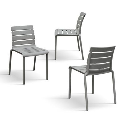 PAZZO DESIGN Set de 6 scaune Brad Gri din polipropilenă | Aosom Romania
