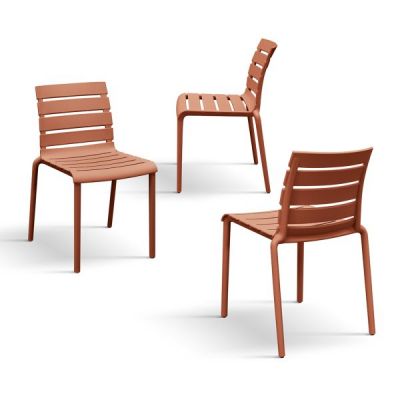 PAZZO DESIGN Set de 6 scaune Brad Portocaliu, din polipropilenă | Aosom Romania