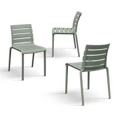 PAZZO DESIGN Set de 6 scaune Brad Verde din polipropilenă | Aosom Romania