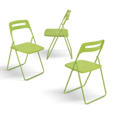 PAZZO DESIGN Set de 6 scaune pliante Peter Verde cu cadru metalic | Aosom Romania
