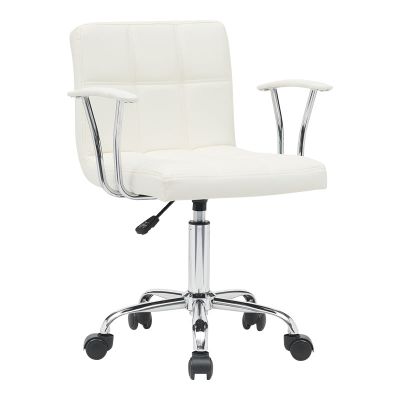 Scaun birou Buleco pakoworld pu alb 56x46x74-86cm