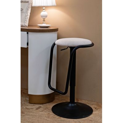 Scaun de bar Destiny, Mauro Ferretti, 41x61 cm, inaltime reglabila, fier/poliester, negru/alb