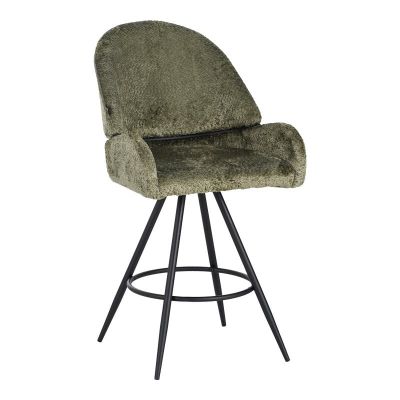 Scaun de bar Morea, Pako World, Verde, 55x66x107 cm