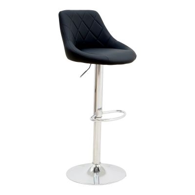Scaun de bar reglabil pe inaltime Boronez Negru 47x49x112 cm