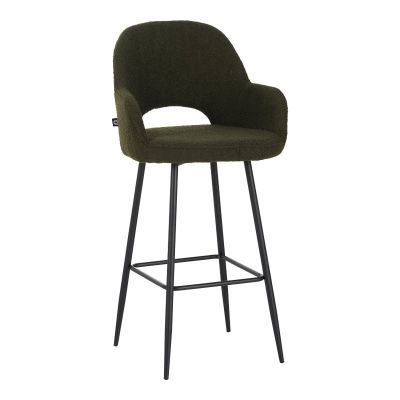 Scaun de bar Renish, Pako World, Verde inchis, 51x57x114 cm