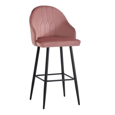 Scaun de bar Velvi, Pako World, Catifea Mar putred, 46x45x113 cm